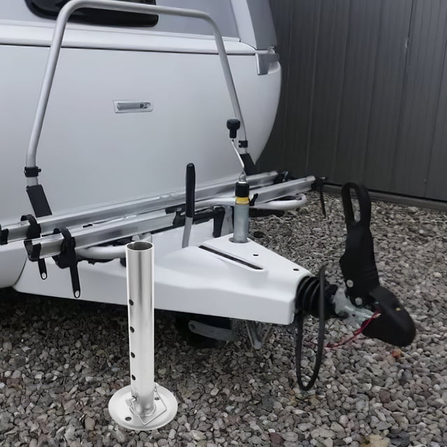 FONDOTIN Replacement Drop Foot Silver Trailer Jack with Hand Operated Drop Leg for Trailer Accessories