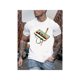 thumbnail image 1 of Cotton Short Sleeve T-Shirt Men's Retro Cassette Print T-Shirt - Casual Crew Neck, Polyester-elastane Blend, Slight Stretch, Summer Knit Fabric, 1 of 6