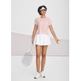 thumbnail image 6 of BALEAF Women's Workout Tops Athletic Shirts Cropped Short Sleeve Split Back Running Gym Quick Dry Sun Protection UPF 50+ Pink XS, 6 of 7