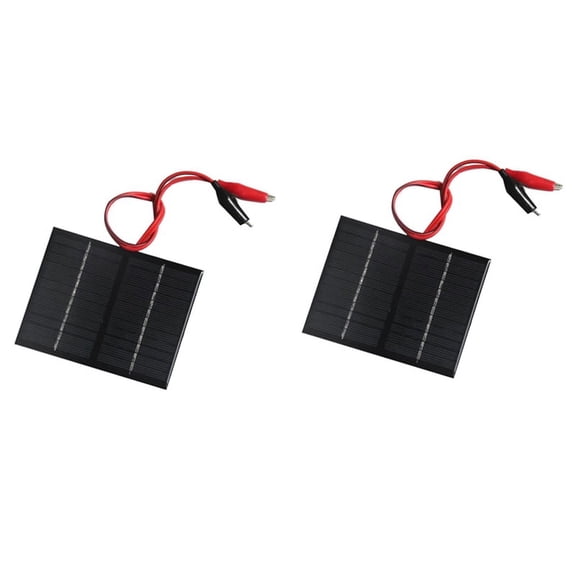 2X 12V 1.5W Solar Panel with Clip Charging Battery System Polycrystalline Solar Panel for Small Power Appliances