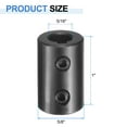 thumbnail image 2 of Uxcell Shaft Coupling, 5/16" Bore 5/8" OD 1" Length Black Oxide Plated Steel Rigid Coupling for 3D Printers Motor Wheel(2 Set Screws), 2 of 6