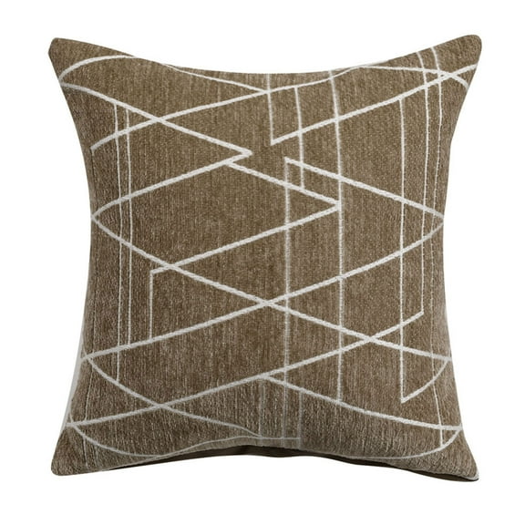 PiccoCasa Simplicity Throw Pillow Cover 18"x18" Cotton Linen Decorative Cushion Cover, Coffee