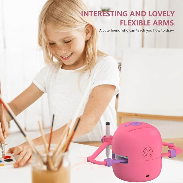 Robot De Pintura Educativo Ptdfjspt Para Niños – Incluye 100 Tarjetas, Interacción Por Voz, Aprendizaje De Dibujo Y Colores, Juguete Interactivo De ABS