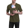 thumbnail image 3 of Mifsaly Dad and Mom Kangaroo Carrier Shirt v neck short sleeve tshirts unisex women men kangaroo shirt for dad and baby Pregnant Babies Wearing tops, 3 of 8