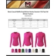 thumbnail image 2 of MixMatchy Women's Basic Casual Waffle Snap Button Henley Sweater Y2k Top Fall Winter Fashion, 2 of 7