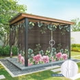 thumbnail image 6 of Outdoor Curtains for Patio Waterproof, Spring Pink Roses Outdoor Privacy Panels Grommet, Pastoral Eucalyptus Leaves Brown Wooden Blackout Outside Curtains for Porch/Cabana 54"x108", 1 Panel, 6 of 8