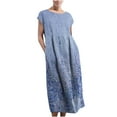 thumbnail image 2 of Aloohaidyvio Dresses for Women,Womens Sleeveless Maxi Pockets Linen Loose Baggy Kaftan Long Dress, 2 of 5