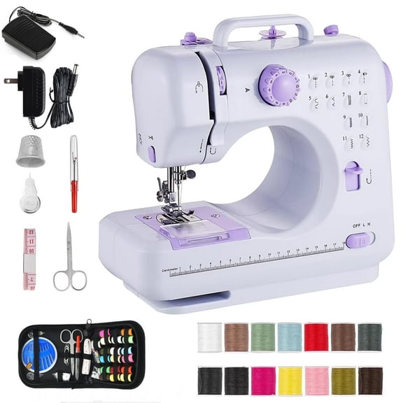 SINGOMON Sewing Machine, 67PCS Sewing Tool Set, Portable Sewings Machine Built-in12 Stitch Patterns, Dual-Speed Control, Home Multi-Function Handheld Mending Machine for Beginners