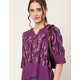thumbnail image 5 of Moomaya Printed Tunic Tops For Women, Quarter Sleeve, High Low Hem Casual Top Tee, 5 of 9