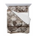 thumbnail image 7 of Quilts Twin Size Bedding Set, Brown Vintage Rooster Lightweight Quilted Comforter, Farmhouse Wooden Chickens Farm Soft Reversible Bedspread Coverlet with Pillow Covers for All Season, 68" x 86", 7 of 7