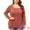 Red Brown, variant on DARING DIVA Women's Plus Size Side Button Square Neck Long Sleeve Blouse 1X Grey