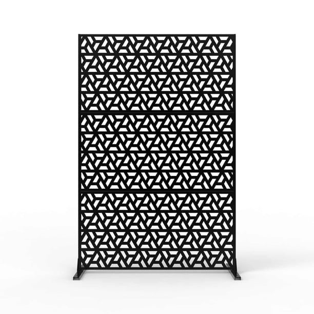 72x47 pulgada freestanding metal privacy screen con stand para outdoor y indoor use (patio, lawn, garden, deck, balcony)