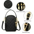 thumbnail image 3 of EEEkit Quilted Crossbody Cellphone Bag for Women, Small Phone Handbag with 3 Zipper Pockets and Adjustable Strap, 3 of 6