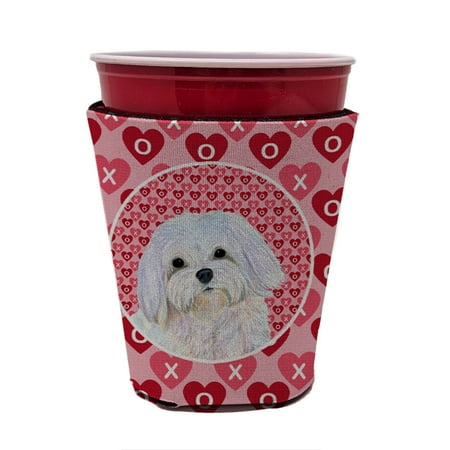 

Caroline s Treasures SS4482RSC Maltese Hearts Love and Valentine s Day Red Cup Hugger Red Cup multicolor