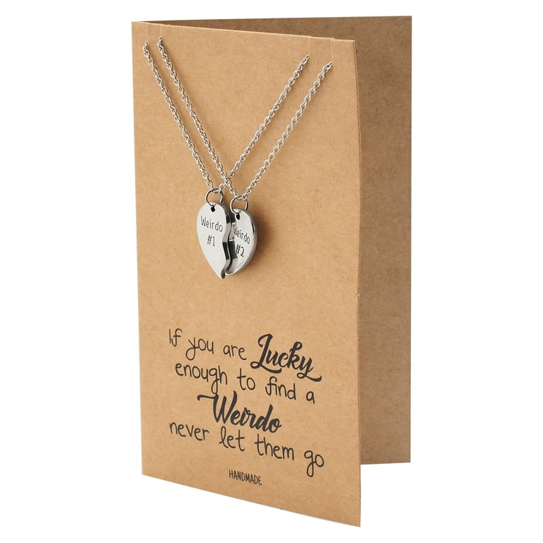 Quan Jewelry Sisters Necklace Half Hearts Pendant Set of 2