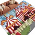 thumbnail image 2 of Area Rug for Living Room, Amusement Park Non-Slip Indoor Large Carpet for Bedroom/Dining Room, Cute Cartoon Wheelwheels Circus Washable Low-Profile Rectangle Floor Runner Rugs - 6 x 9 Ft, 2 of 7