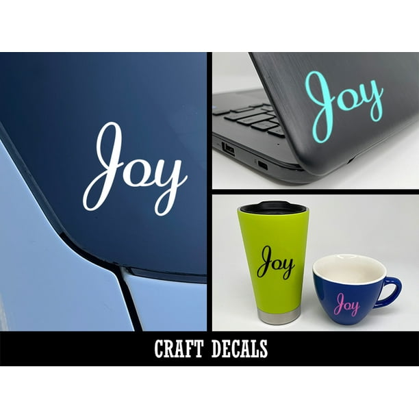 Joy Cursive Text Craft Vinyl Indoor Outdoor Decal Sticker - Silver - 3