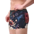 thumbnail image 2 of Pofeuu Colorful Flower Peacock Print Men’s Boxer Briefs, Moisture-Wicking Underwear, Regular,Trunk-Large, 2 of 5