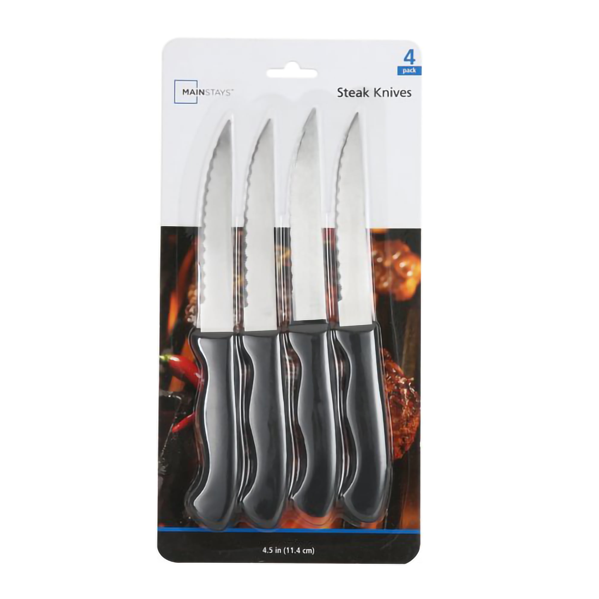 Sagetra 4 3/4-in Stanless-steel Steak Knives with Plastic Handles, Pack of  12