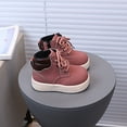 thumbnail image 3 of Dakaela Toddler Boys Girls Work Boots Kids Lace up Winter Combat Booties Platform High Top Casual Hiking Outdoor Sneakers Shoes Pink 12, 3 of 8