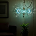 thumbnail image 2 of DEMMEX Plug-in Turkish Moroccan Mosaic Hanging Pendant Light Fixture, Tiffany-Style Ceiling Swag Lamp, Handcrafted Glass with 15 ft Cord & Chain, Teal, 2 of 4