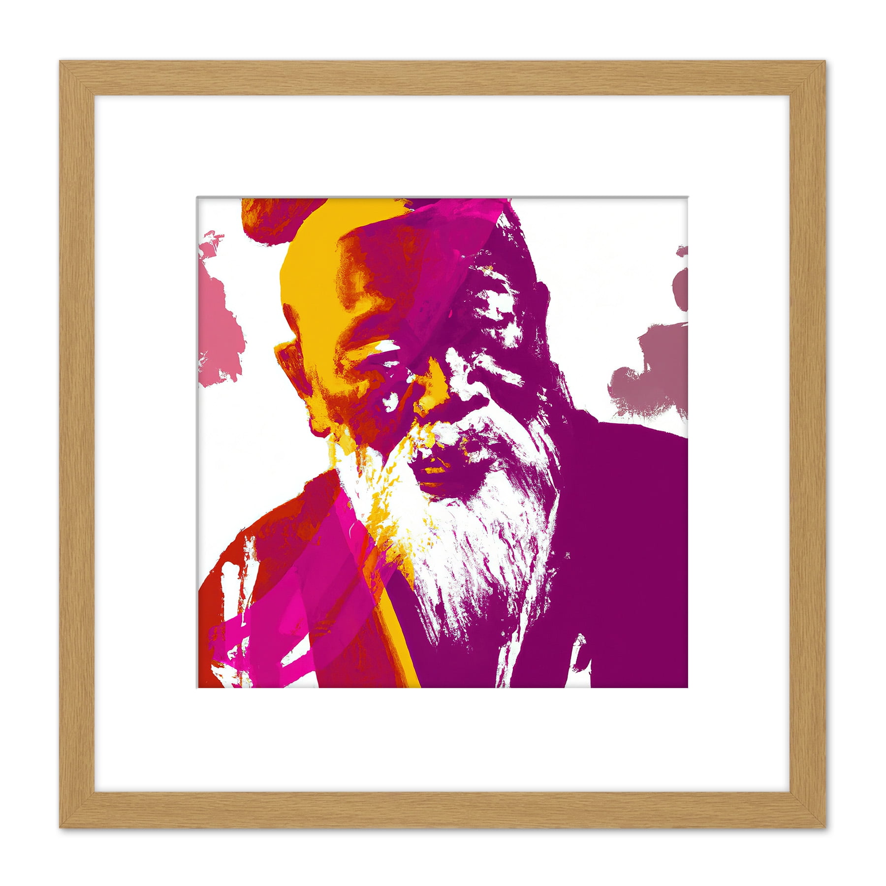Chinese Philosopher Confucius Orange Magenta Watercolour Painting ...