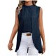 thumbnail image 2 of Casual Tops Cuello Redondo Top sin Mangas Largas para las Mujeres, Elegante Y de Moda Blusa de Color Sólido para el Uso Diario de Verano, 2 of 9