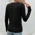 thumbnail image 5 of Craaazy Womens Sweaters Lightweight Sweater Ribbed Knit V Neck Sweatshirt Long Sleeve Tunic Blouse Gifts, 5 of 9