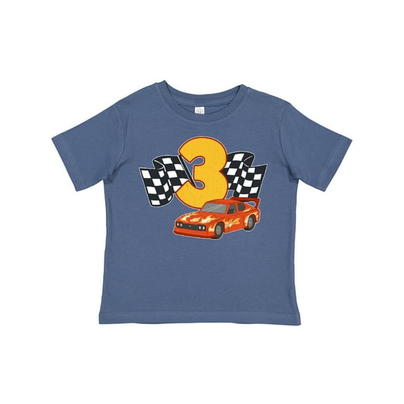 Inktastic Number Three Race Car Boys or Girls Toddler T-Shirt