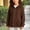 Brown, variant on Girl's Zip Up Hooded Sweater Ribbed Knit Lightweight Cardigan Sweater Jacket with Pockets Fall Clothes Size 5-16