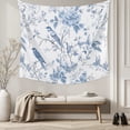 thumbnail image 5 of White Blue Spring Floral Tapestry for Bedroom Wall Hanging Tapestry, Summer Birds Botanical Ceiling Backdrop Tapestries Poster Blanket Wall Decor for Teens Room Living Room Dorm 51" x 59", 5 of 8