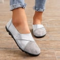 thumbnail image 2 of Oyedens Slip on Loafers Ballet Flats for Women Suede Leather Patchwork Casual Driving Work Boat Shoes, 2 of 5