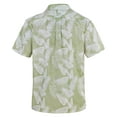 thumbnail image 4 of Loose Hawaiian Shirt for Men Short Sleeve Casual Button Down Floral Shirts Palm Leaf Green 2XL, 4 of 8