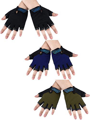 Blue NEW Large Children's cycling/sport gloves half finger Avalanche 
