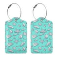 thumbnail image 3 of Disketp 2 Pcs Luggage Tag For Suitcase,Seashell And Starfish Leather Baggage Tag With Stainless Steel Loop Privacy Cover For Women Men Girls, 3 of 5