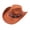 02# Orange, variant on Qwertyu Wide Brim Western Cowboy Cowgirl Hat with Wind Lanyard Felt Fedora Hat for Men Women Coffee
