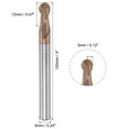 thumbnail image 2 of Uxcell 3mm Radius 6mm Shank 100mm Length HRC55 Carbide AlTiSin Coated Ball Nose End Mill, 2 of 6