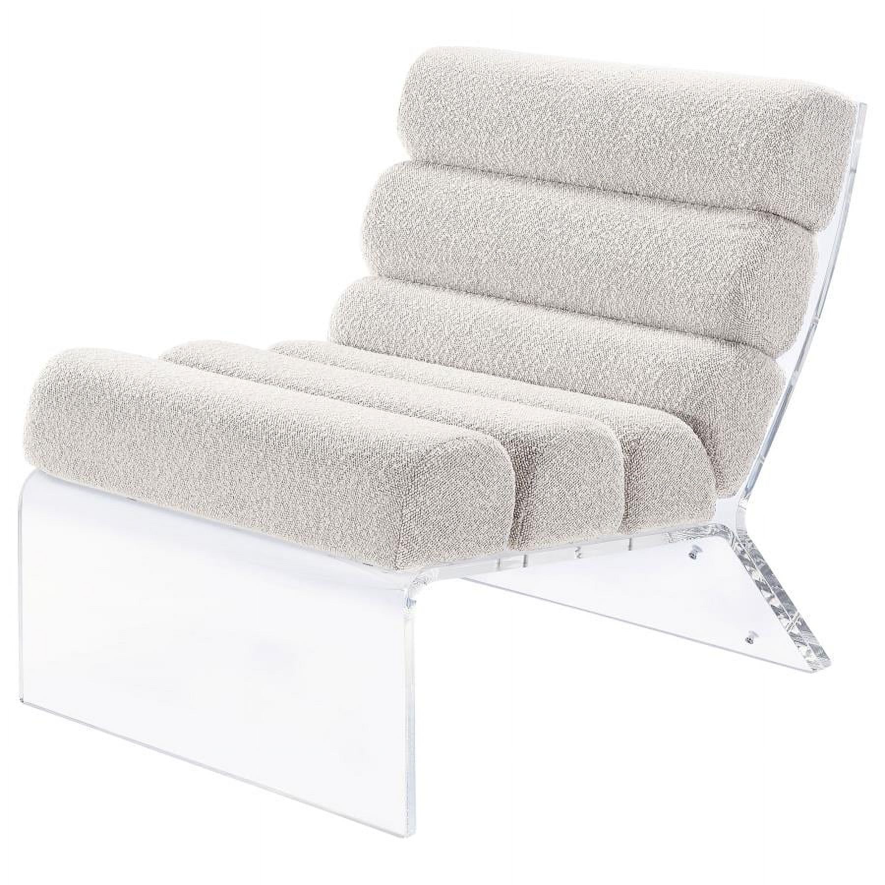 Serreta Boucle Upholstered Armless Accent Chair with Clear Acrylic Frame Black