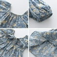 thumbnail image 3 of TAIAOJING Toddler Kids Baby Girls Summer Casual Puff Sleeves Ruffled Bow Floral Party Princess Dress Clothes 1-7 Years For 4-5 Years, 3 of 8