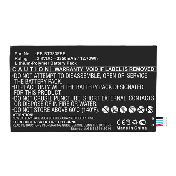 Batteries N Accessories BNA-WB-P13799 Tablet Battery - Li-Pol, 3.8V, 3350mAh, Ultra High Capacity - Replacement for Samsung EB-BT330FBE Battery