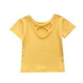 thumbnail image 2 of Faithtur T-Shirt Enfant Col Rond Uni Bowknot Manches Courtes Tops, 2 of 9