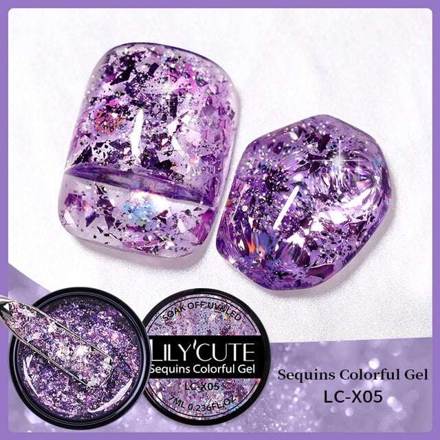 LILYCUTE 7ML Cat Magnetic Gel Nail Polish Pearl Shell Thread Pattern 9D Glitter Semi Permanent Soak Off Nail Art Varnish