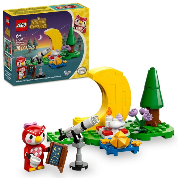 LEGO Animal Crossing Stargazing with Celeste Building Toy - Animal Crossing Toy Figure and Playset for Kids, Girls & Boys, Ages 6  - Pretend Play Gift Idea for Birthdays - 77053