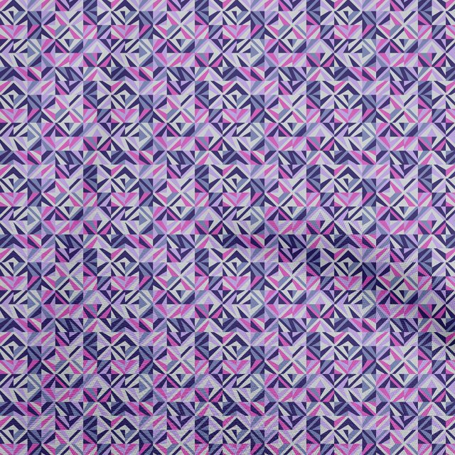 oneOone Cotton Poplin Violet Fabric Geometric Sewing Craft Projects Fabric Prints By Yard 56 Inch Wide