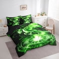 thumbnail image 3 of Homewish Green Dragon 7pcs Bedding Comforter Set,Magic Animal Queen Bedding Sets,Starry Night Queen Sheet Sets For Boys Teens,Luxury Bedroom Decor Reversible, 3 of 8