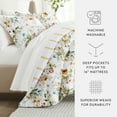thumbnail image 6 of Comfort Canopy - Queen Bedding Bundle, Patterned Microfiber Comforter and Solid Sheet Set in Cabbage Chintz Floral Stripe Clay, 6 of 13