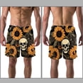 thumbnail image 3 of luoweisi Men's Beach Shorts Quick Dry Swim Trunks with Mesh Lining Sunflower Skull L, 3 of 5