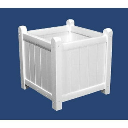 16 Plastic Planter - POLYWOOD® Traditional 16 in. Square Recycled Plastic Garden Planter