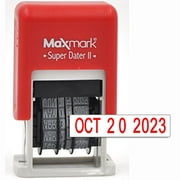 MaxMark Super Dater II, Date Stamp - 12- year Self Inking Dater - Red (2016 model)