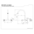 thumbnail image 2 of Kingston Brass KS1292AX Restoration Wall Mount Bridge Kitchen Faucet, Polished Brass, 2 of 2